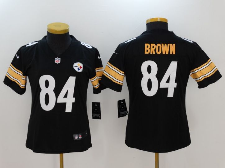 Women Pittsburgh Steelers 84 Brown Black Nike Vapor Untouchable Limited NFL Jersey
